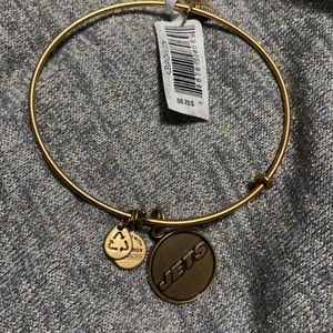 Alex and Ani NFL Jets bracelet gold tone charm